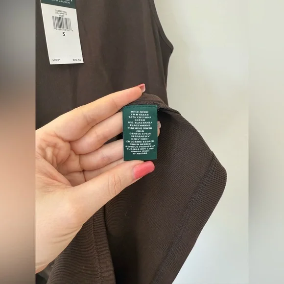 Ralph Lauren Chocolate Brown Sleeveless Tank Top - Picture 3 of 3